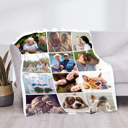 Custom Blanket With Picture Collage Customized Blankets Birthday Souvenir Christmas Gifts Personalized Throw Blanket