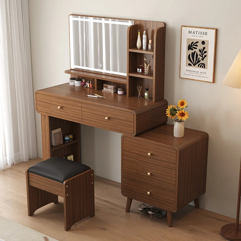 Rustic Natural Dressing Table European Luxury Solid Wood Dressing Table Simple Minimalist Tocador Maquillaje Home Accessories