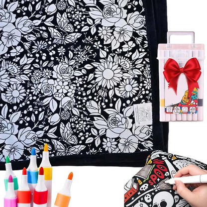 DIY Coloring Washable Fleece Throw Blanket, a Soft and Cozy Art Project Suitable for Both Kids and Adults