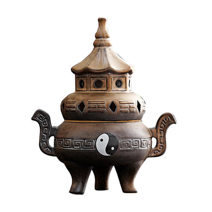 Tall Tai Chi Eight Trigu Stove Living Room Decoration Creative Home Indoor Plate Incense Burner Ceramic Incense Burner