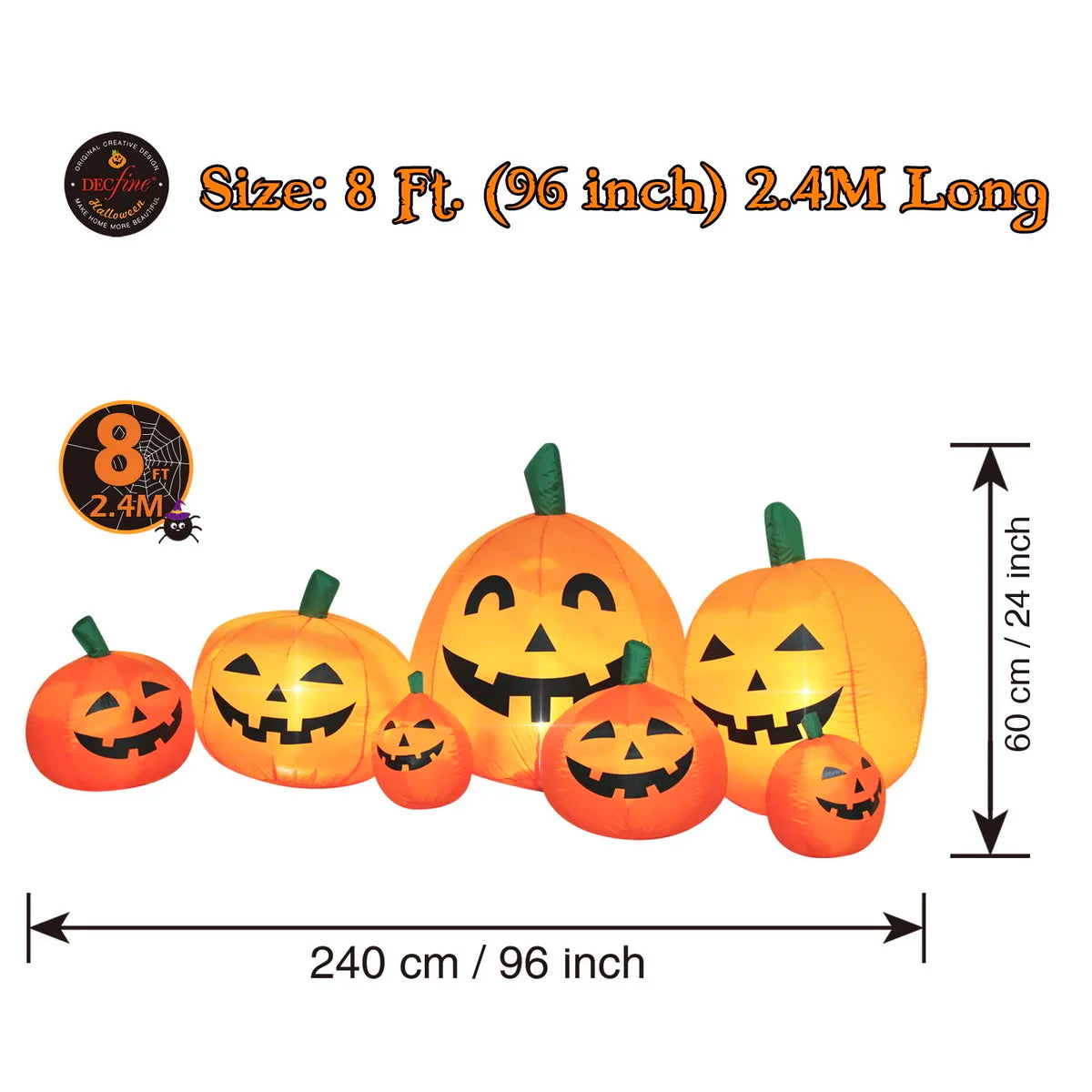 Inflatable Halloween Outdoor Decoration  Pumpkins, Yard Lawn Lighted Blow-up Decorations Suitable for Holiday Parties