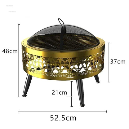 European-style Fire Pits Household Grill Stand Heating Smokeless Charcoal Oven Indoor Fire Stove Modern Stainless Steel Brazier