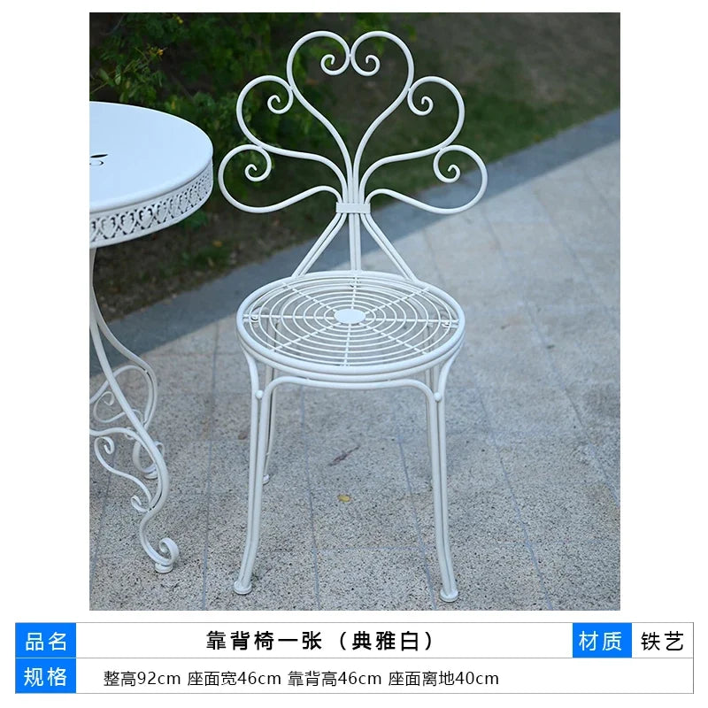 European Iron Outdoor Table Courtyard Balcony Terrace Table Lace Design Garden Furniture Home Decoration Small Coffee Table