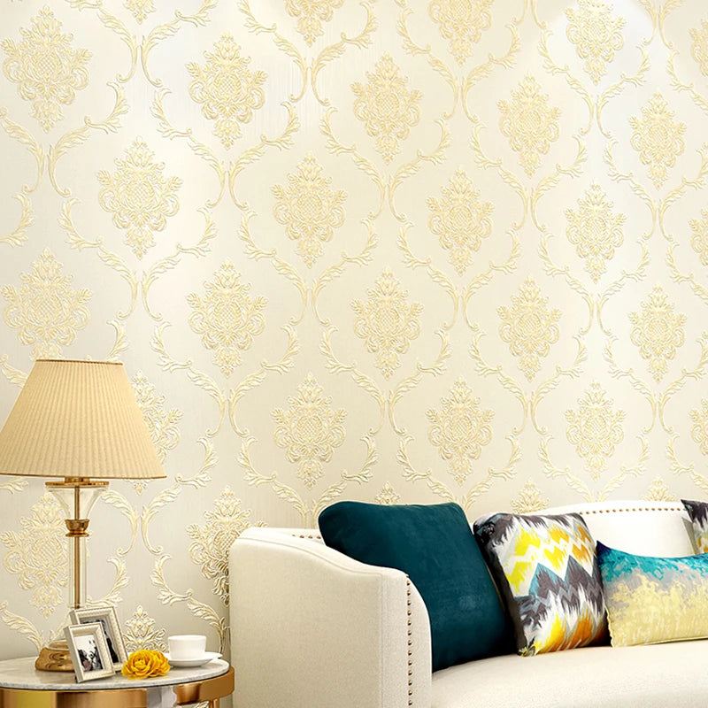 European Style Wallpaper For Bedroom Walls 3D Damascus Non-woven Dining Living Room Sofa TV Background Wall Papers Home Decor