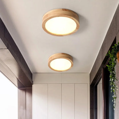 Nordic Living Room Ceiling Lamps Solid Wood Corridor  LED Lamp apanese style  Entrance Balcony Bedroom Headboard Ceiling Lights