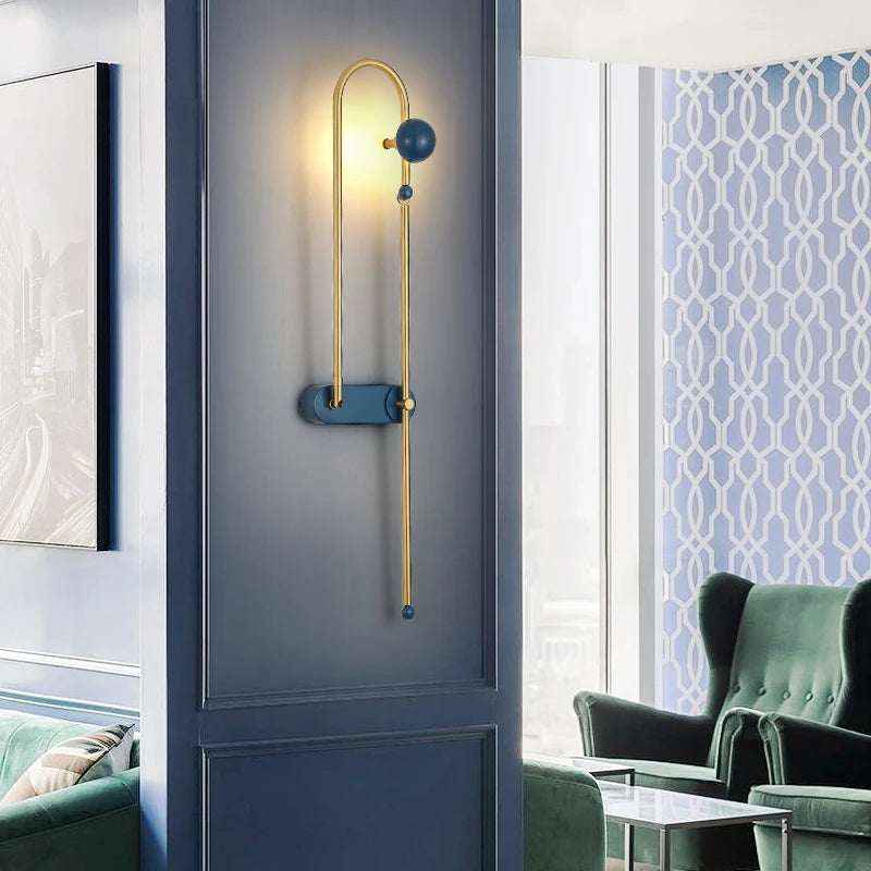 Odd Matter Wall lamp Home Gold Blue rotating lamp Bedroom designer replica lamp Nordic Loft wall art decor living room light