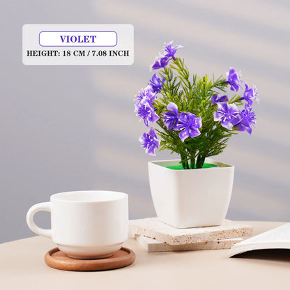 Artificial Bonsai Green Fake Small Cherry Blossom Potted Plant For Outdoor Indoor Home Bedroom Garden Decoration supplies