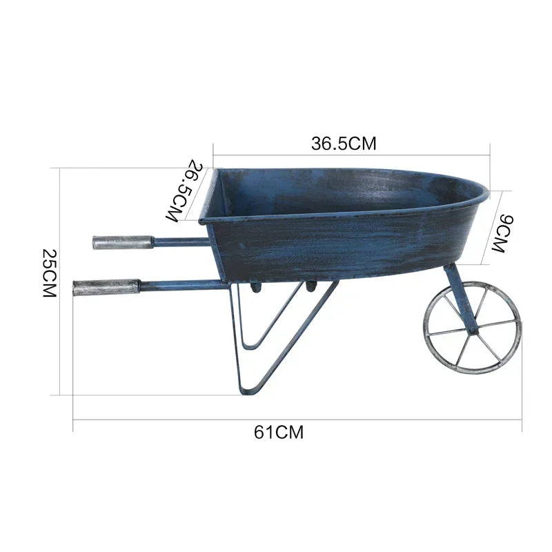 American Style Rural Flower Stand Outdoor Garden Rack for Plants Wrought Iron Do Old Decoration Shelf Creative Cart Plant Stand