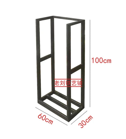 Simple wrought iron stable floor firewood storage rack firewood storage rack B & B villa indoor and outdoor