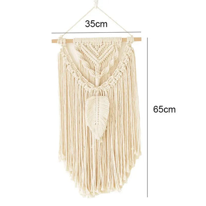 Macrame Boho Wall Hanging Wall Background Living Room Home Decoration Hand-woven Cotton Nordic Art Tassel Tapestry Ornaments