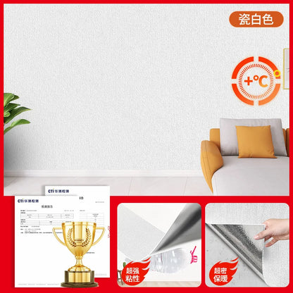 Linen Anti Mold Wallpaper for New Home Insulation Waterproof and Anti-collision Background Wall Self-adhesive Wall Stickers