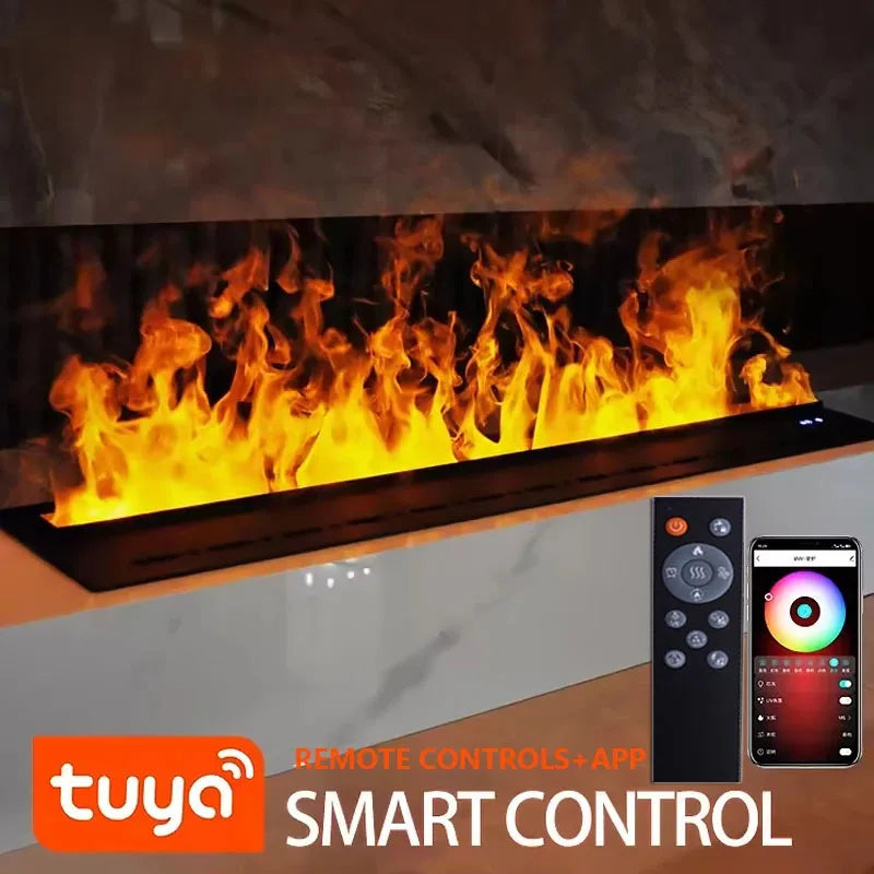 Smart Steam LED Simulated Flame Atomization Fireplace TV Decorative Fireplace Mobile App Smart Fireplace -Phone Control Fire Pit