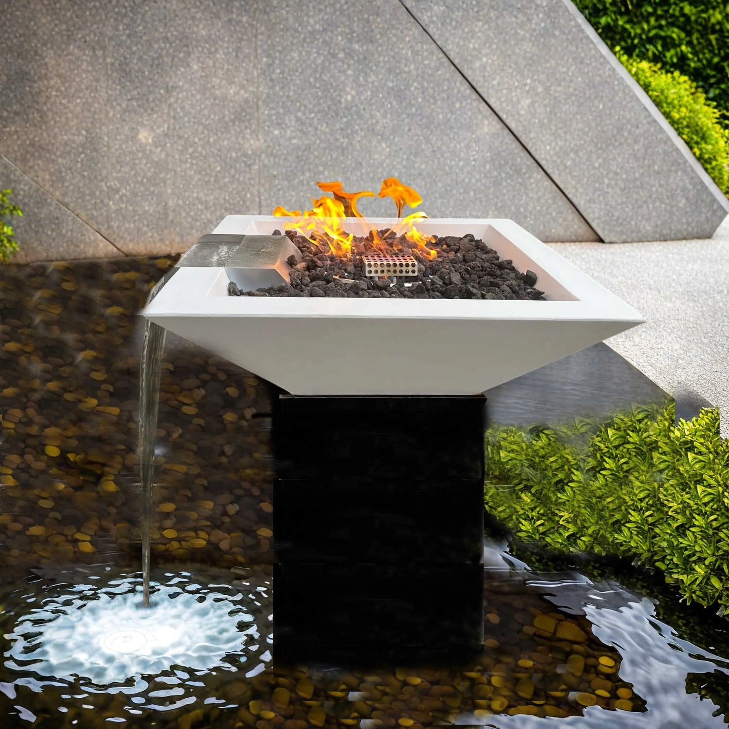 Fire and Water  Bowl  for  Luxury Swimming Pool Fire Pit Waterfall Pool Fire Bowl with Remote Control