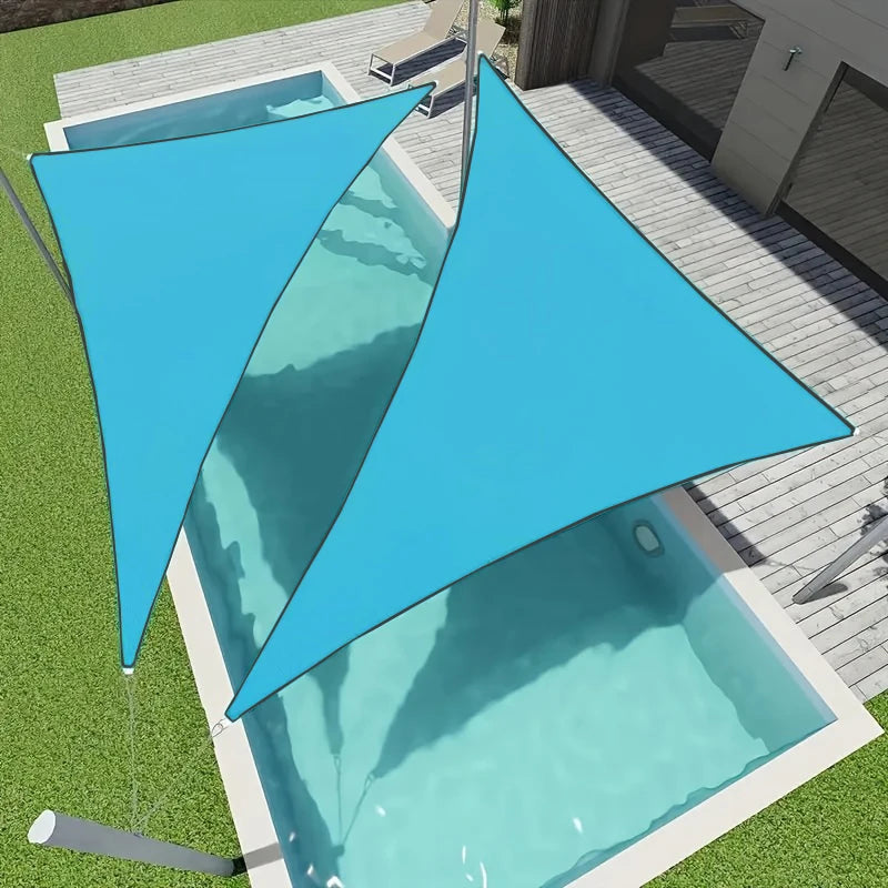 1 Pcs Outdoor Household Blue Triangular Canopy Sunshade Sun-proof Sun Sail Suitable For Outdoor Courtyard And Balcony
