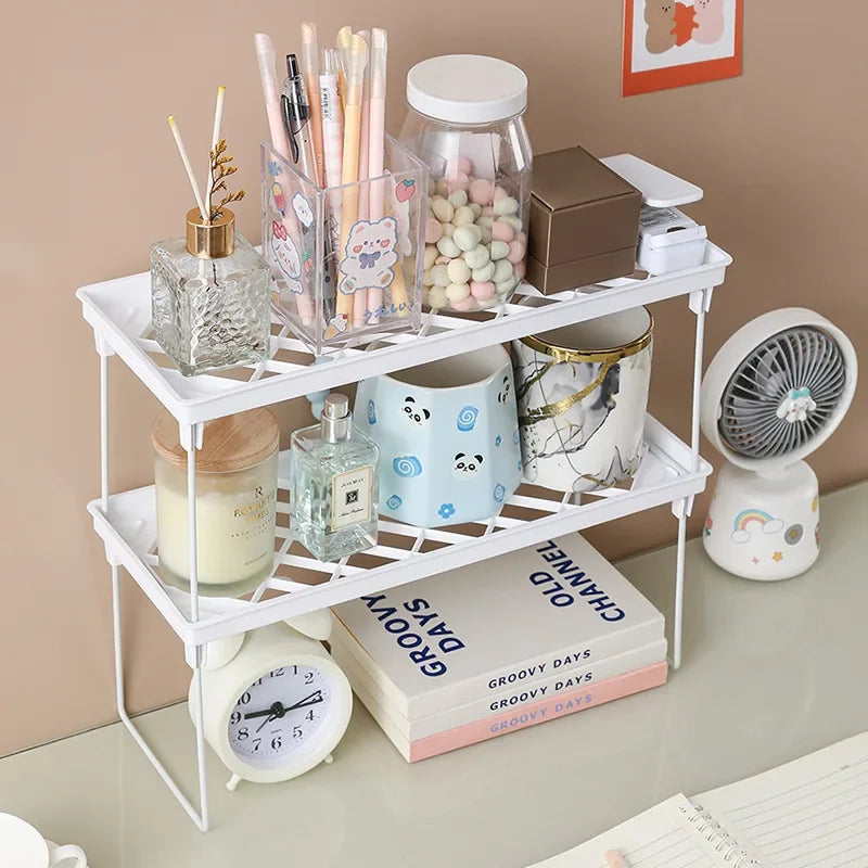 Home Closet Organizer Storage Shelf for Kitchen Rack Space Saving Makeup Organizer Wardrobe Decorative Shelves Cabinet Holders