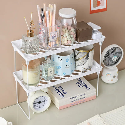 Home Closet Organizer Storage Shelf for Kitchen Rack Space Saving Makeup Organizer Wardrobe Decorative Shelves Cabinet Holders
