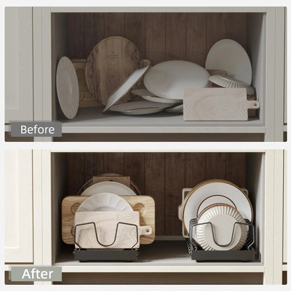 Kitchen Multifunctional Organizer - Pull-Out for Pots/Pans, Sliding Lid Holder, Spice Rack & Dish Drying Racks Drawer Organizer