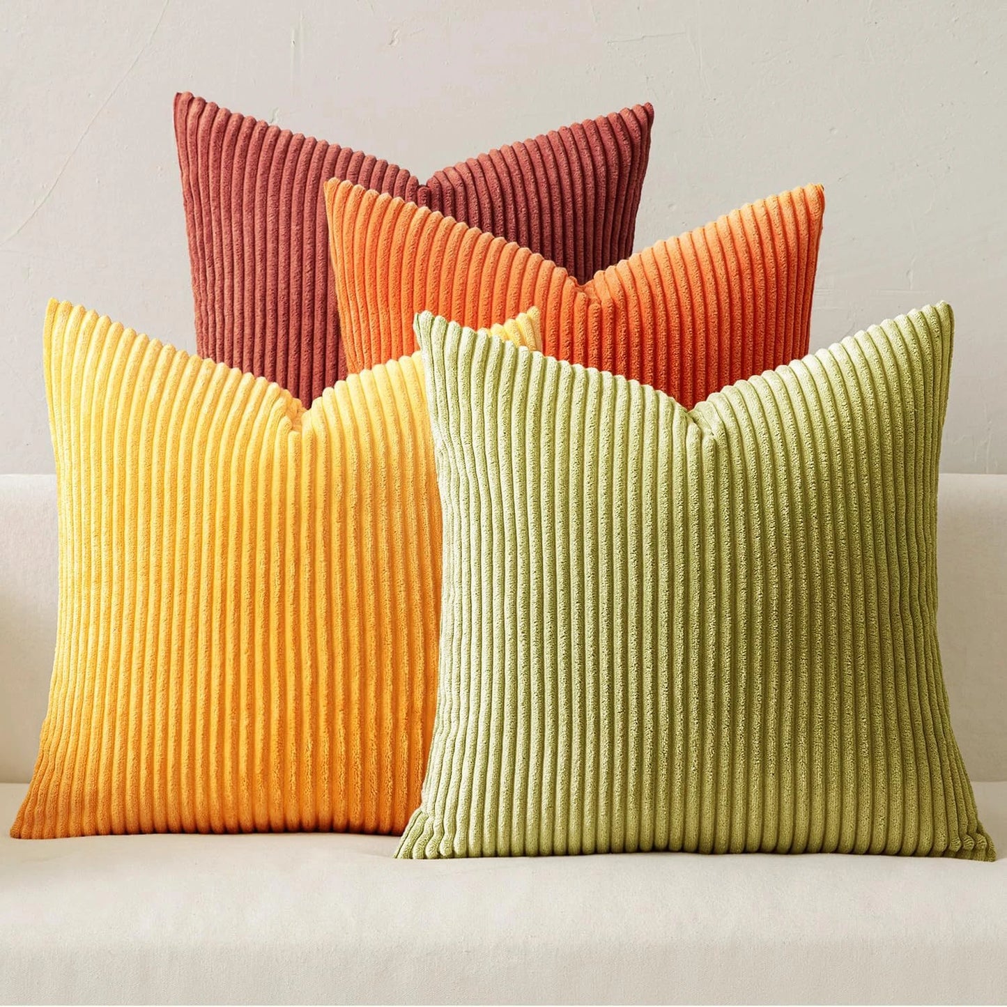 4pcs Boho Farmhouse Throw Pillow Covers Mordern Nordic Cushion Covers Soft Corduroy(pillowcases without inserts)