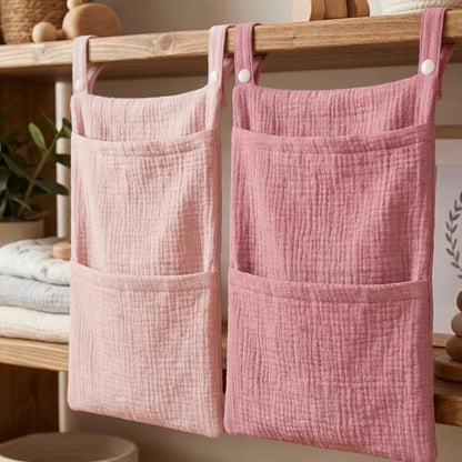 Pure Cotton Baby Crib Hanging Bag Multifunctional Newborn Supplies Storage Bag for Stroller New Pure Cotton Baby Hanging Bag