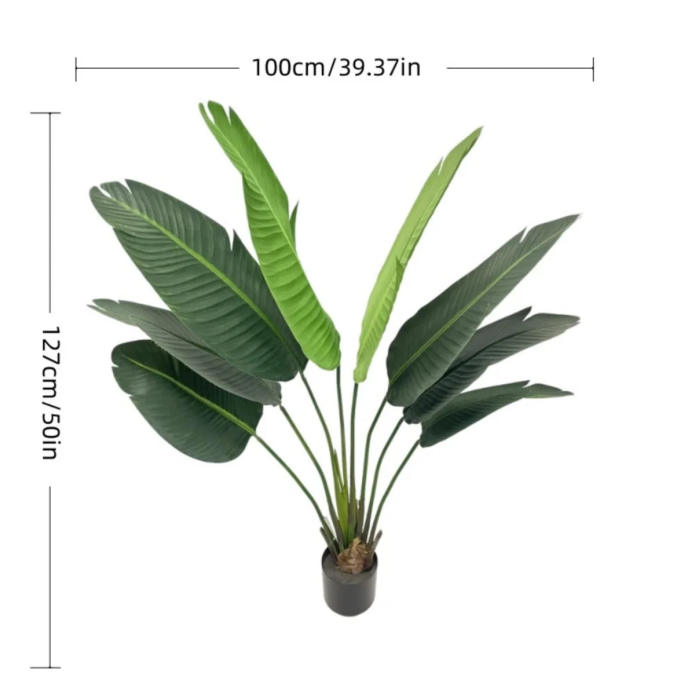 Live Natural Artificial Bird of Paradise Plant Bonsai Banana Tree Fake Leaf Trunk Indoor Outdoor Hotels Decor Greenery