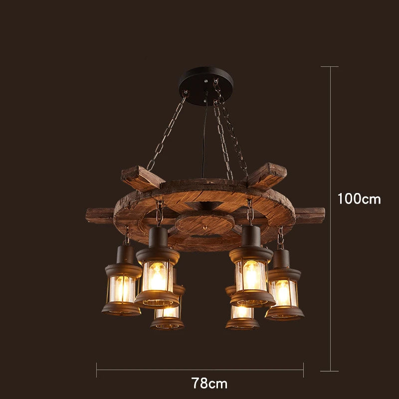 Rustic Lamp Coffee Bedroom Dining room Industrial Decor loft chandeliers Solid Retro Wood lamp suspension luminaire industrial