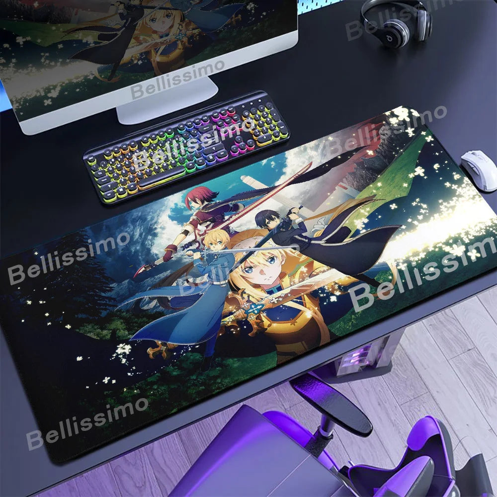 Anime Many Exquisite Wallpaper Sword Art Online SAO Mouse Pad Pretty Asuna Mousepad Non-slip Wear-resistant Game Large Desk Mats