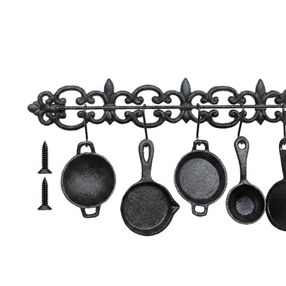 Rustic Cast Iron Wall Sculpture with Tableware Design Sturdy Wall Art for Housewarming Home Decoration