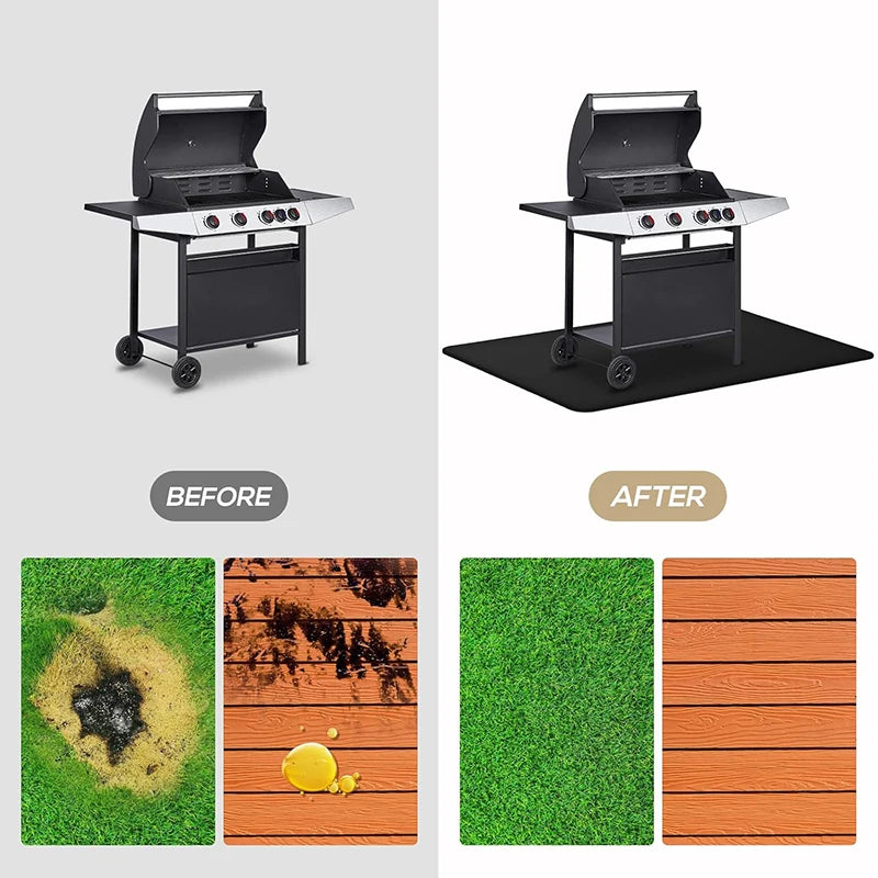LMETJMA Under Grill Mat Heat Resistant Grill Mats For Outdoor Grill Double-Sided Waterproof Fireproof Oil-Proof Grill Pad JT335