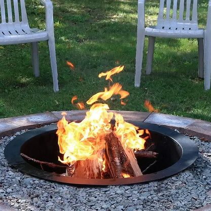 Fire Pit Rings Burner with Grate 3.0mm Thickness Solid Steel Heavy-Duty BBQ Brazier Camping Park Grill for Outdoor Camping