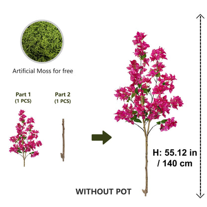 140CM/4.6FT Artificial bougainvillea Plant morden house indoor outdoor fake plant for home garden living Room decoration