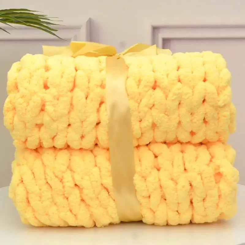 Hand Chunky Knitted Blanket Thick Yarn Merino Wool Bulky Knitting Throw Blankets Throw Carpets Soft Warm Winter Home Sofa Bed