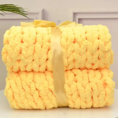 Hand Chunky Knitted Blanket Thick Yarn Merino Wool Bulky Knitting Throw Blankets Throw Carpets Soft Warm Winter Home Sofa Bed