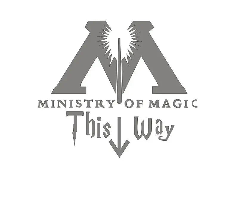 Bathroom Toilet Wall Stickers MINISTRY OF MAGIC THIS WAY Washroom Art Mural Home Decor Waterproof Wallpaper Vinyl Wall Decals