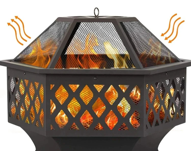'forOutdoor Metal Square Firepit Patio Stove Wood Burning Garden Fire Pit hot selling