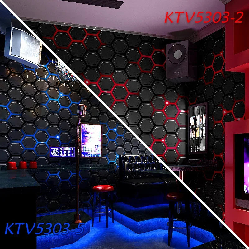 KTV Wallpaper Wallpaper 3D Stereoscopic Technology Internet Cafe Background Live Theme E-sports Hotel Decoration Wall Covering