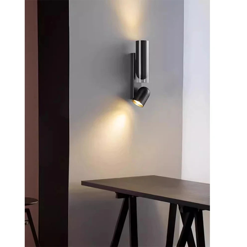 Nordic designer postmodern wall lamp, living room, dining room, creative rotating adjustable bedside aisle wall hanging lamp