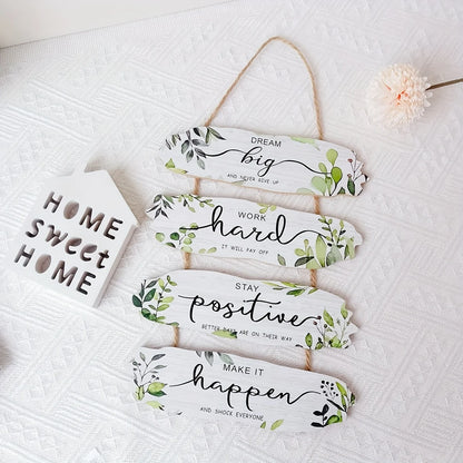 1pc Rustic Wooden Inspirational Hanging Festive Decor For Home & Gift, 3D Wall Art With Rope For Room & Holiday