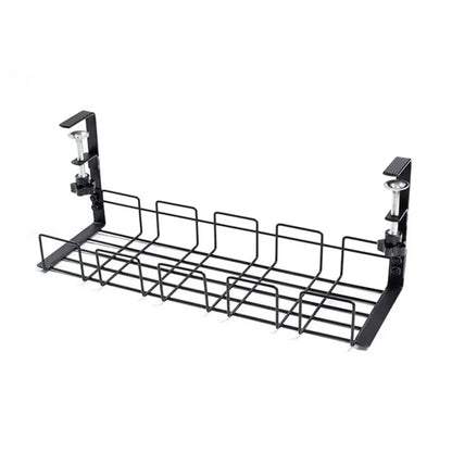 Home Office Desk Wire Organizer No Punching Kitchen Storage Accessories Under Table Storage Rack Metal Cable Management Tray 