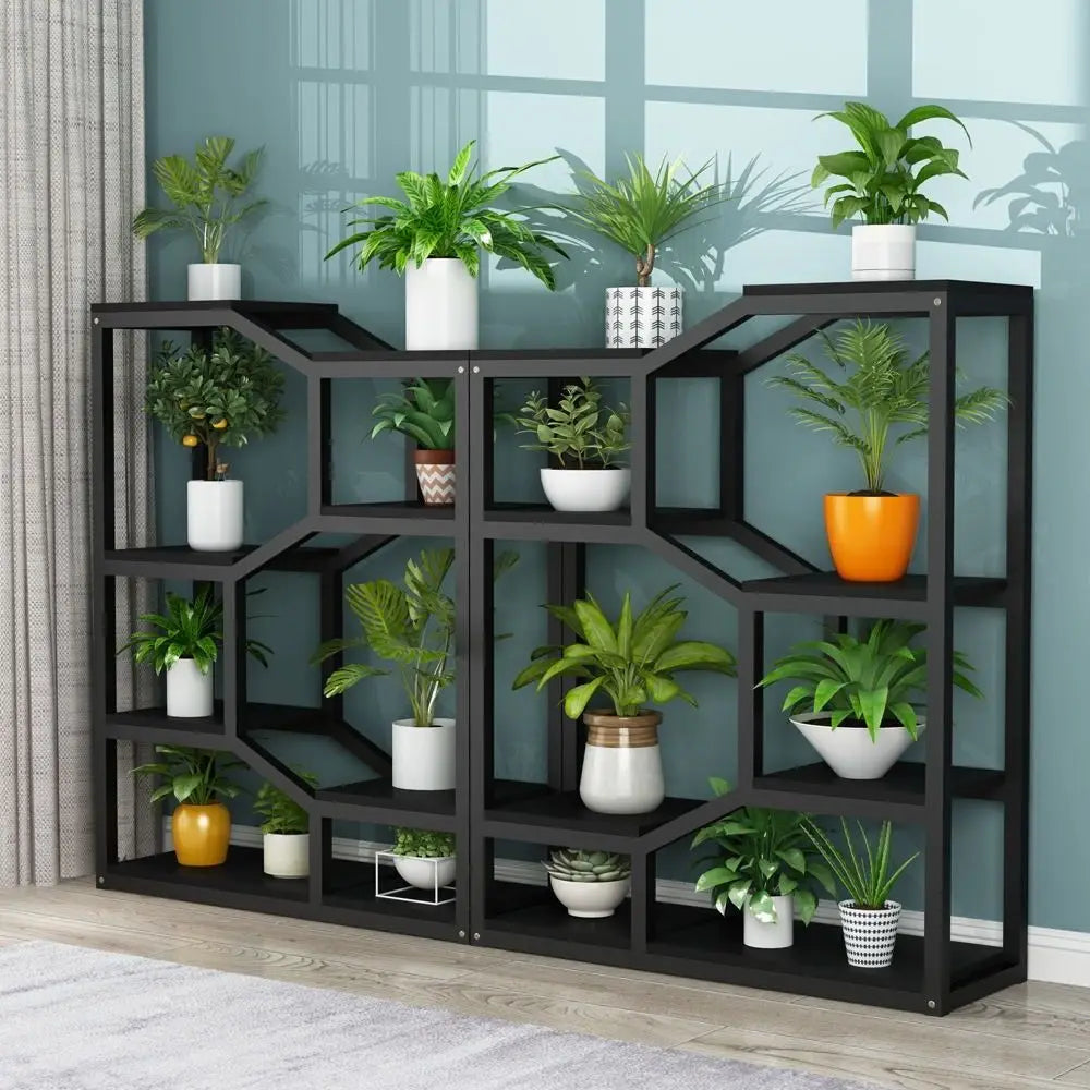 Flower Rack Indoor Living Room Floor-to-ceiling Multi-layer Flower Rack Balcony Wrought Iron Flower Pot Hanger Office Partition
