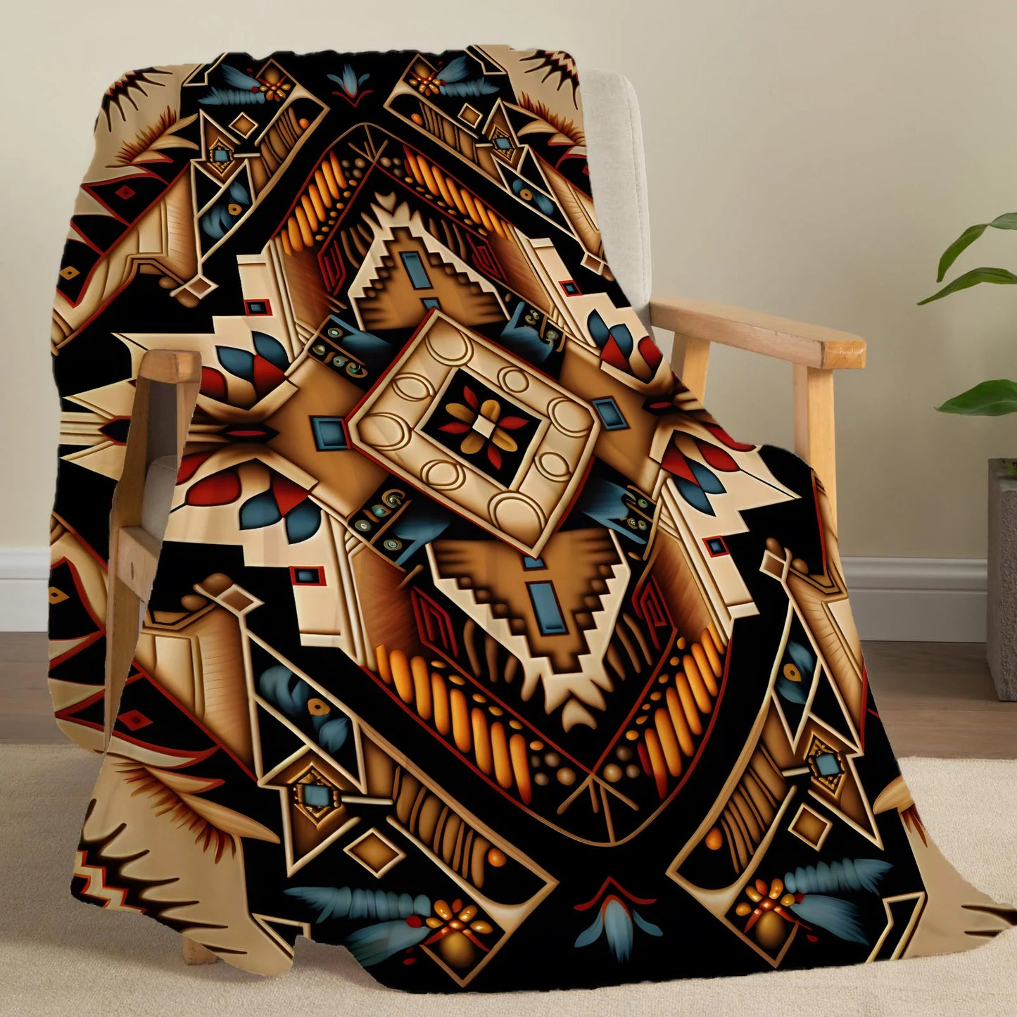Flannel Throw Blanket Ethnic Patterns Print Blanket Super Soft Cozy Sofa Nap Blanket Home Blanket Perfect Home Gift for Her