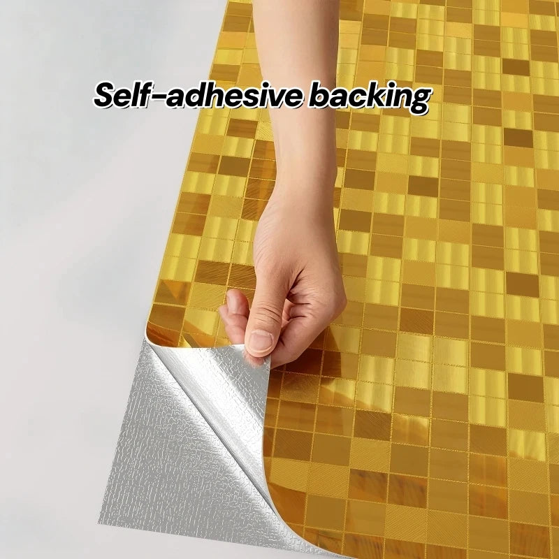 Modern Gold Striped Peel and Stick Wallpaper Shimmering Metallic Design for Bedroom Accent Wall Living Room Furniture Renovation