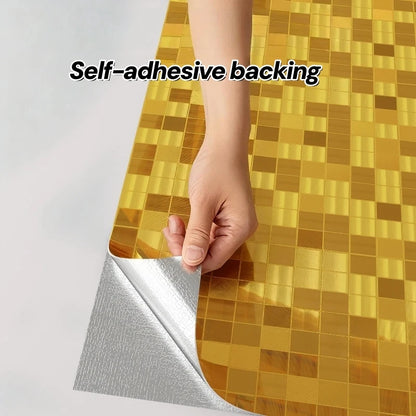 Modern Gold Striped Peel and Stick Wallpaper Shimmering Metallic Design for Bedroom Accent Wall Living Room Furniture Renovation