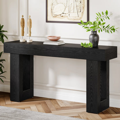 Tribesigns Farmhouse Console Table, 63-Inch Long Narrow Sofa Table Behind The Couch, Wooden Rectangular Entryway Table for Entrance, Hallway, Living Room