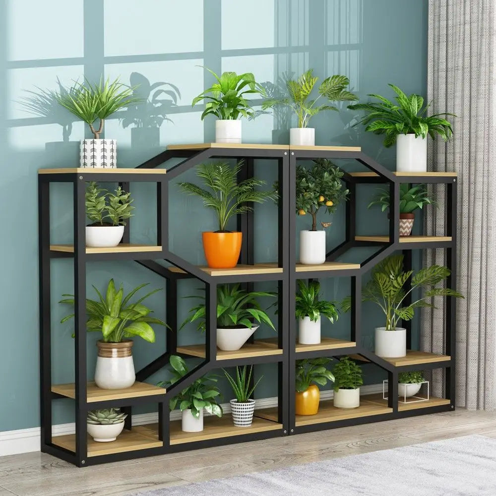Flower Rack Indoor Living Room Floor-to-ceiling Multi-layer Flower Rack Balcony Wrought Iron Flower Pot Hanger Office Partition
