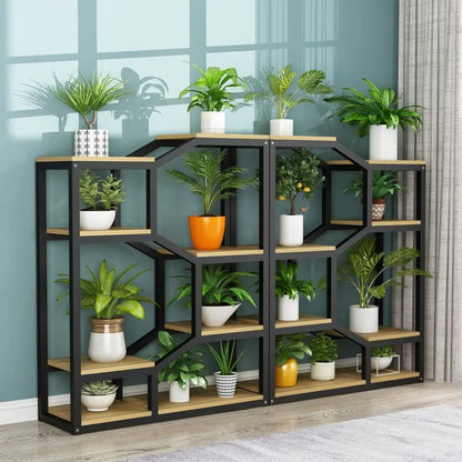 Flower Rack Indoor Living Room Floor-to-ceiling Multi-layer Flower Rack Balcony Wrought Iron Flower Pot Hanger Office Partition