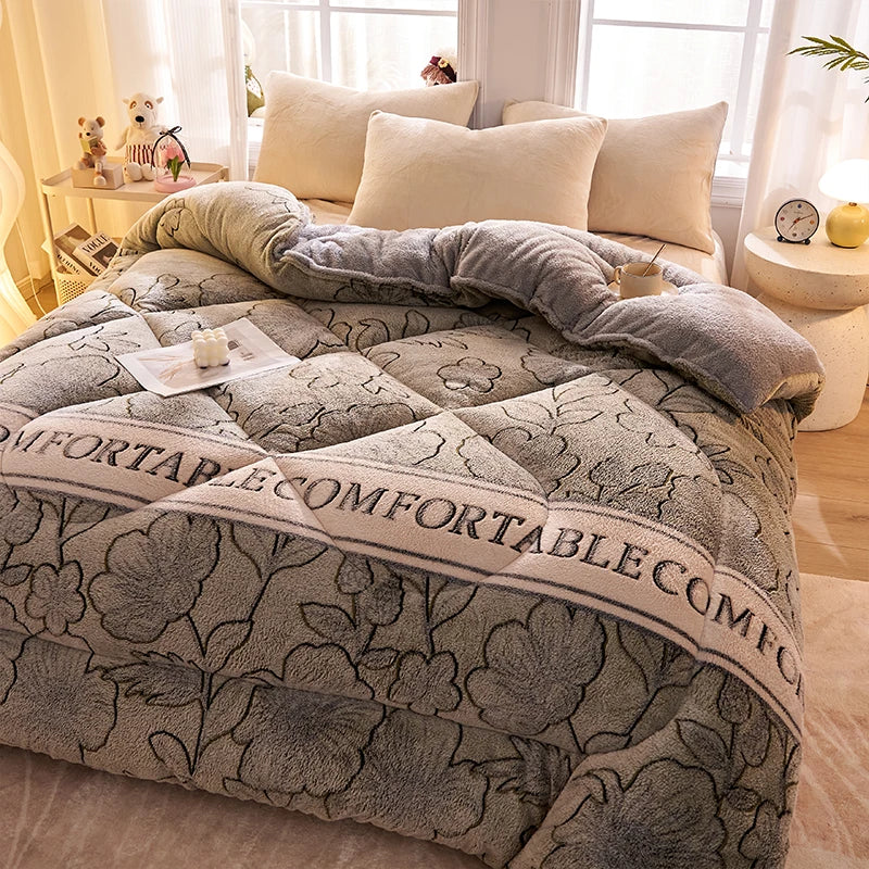 Lamb Fleece Blanket Winter Super Warm Quilt Autumn Spring Bedding Milk Fleece Comforter 5kg Thickened Dormitory Single Double