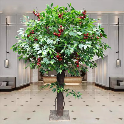 Indoor Outdoor Decorative Artificial Cherry Tree Simulated Plant Real Natural Fruit Tree