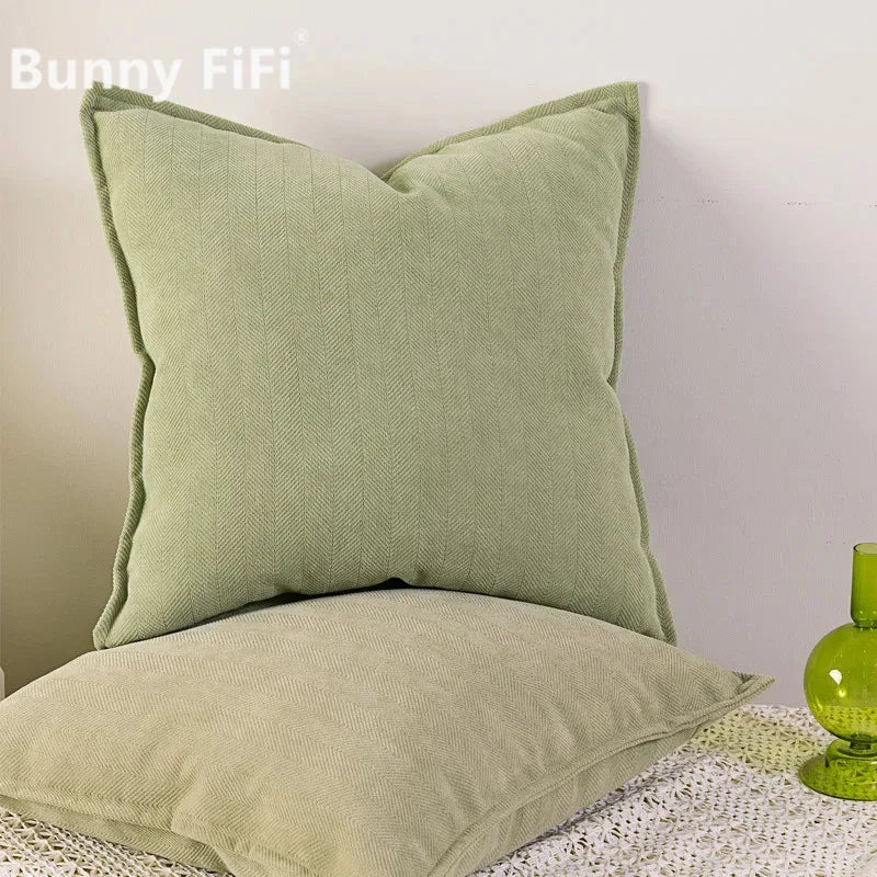 Cozy Solid Chenille Throw Pillow Covers - Nordic Design, 45x45/50x50/60x60/65x65cm, Ideal for Living Room & Bedroom Decor