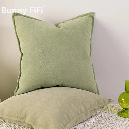 Cozy Solid Chenille Throw Pillow Covers - Nordic Design, 45x45/50x50/60x60/65x65cm, Ideal for Living Room & Bedroom Decor