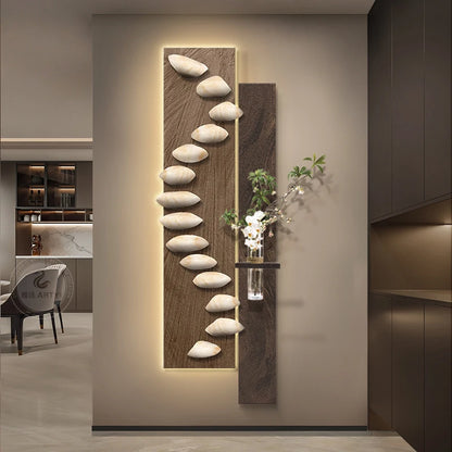 Living room decoration painting, light luxury, high-end feeling, background wall hanging painting, hanging painting wall lamp